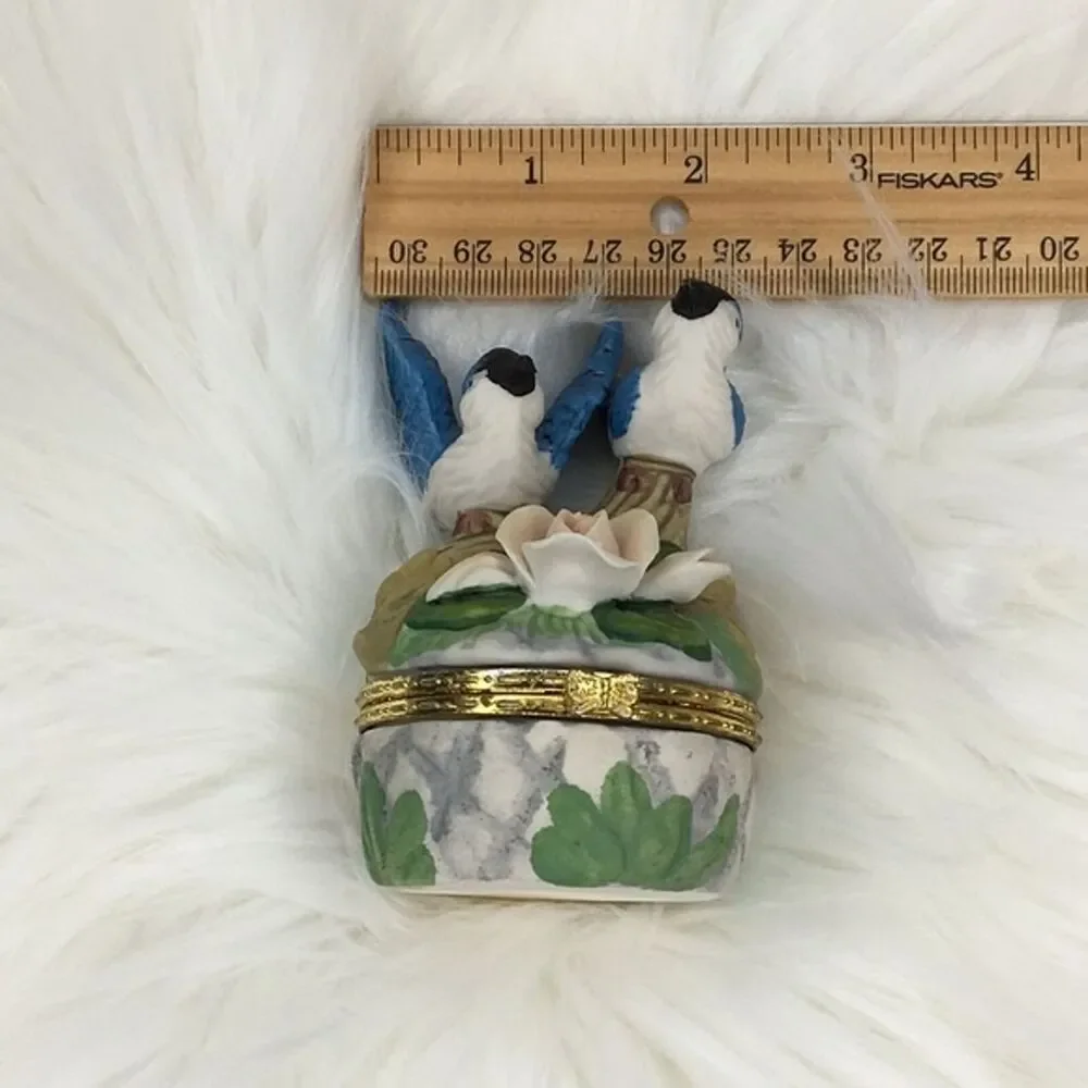 Bluebird Rose Jewelry Box Trinket Gift Fairycore‎ Cottage Coquette Whimsical